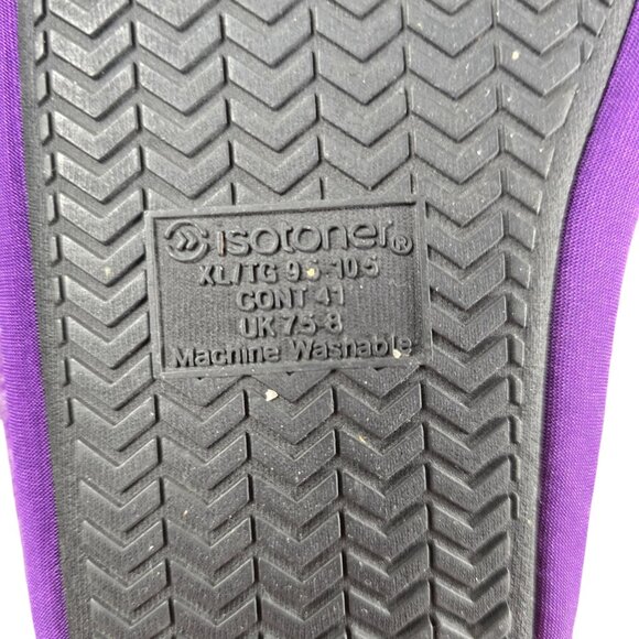 Isotoner Purple Fleece Bootie Slippers Size XL Adjustable Cord For Women jh1778 - Picture 11 of 11